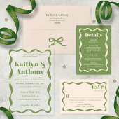 Coquette Curvy Ribbon Retro Wedding Acryl Uitnodigingen