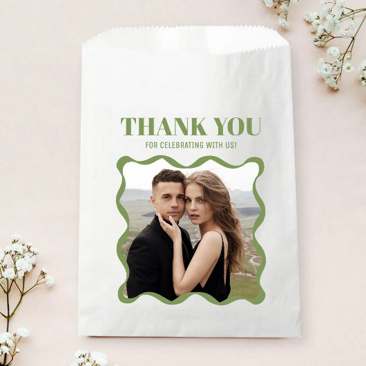 Coquette Curvy Ribbon Retro Wedding Bedankzakje