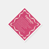 Coquette Curvy Ribbon Retro Wedding Servet (Hoek)