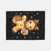 Coquette Cute Gingerbread Leopard Bow Christmas Gi Fleece Deken (Voorkant (Horizontaal))