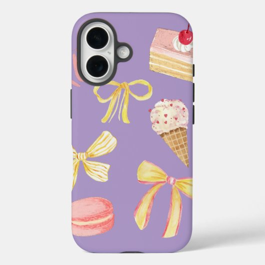 Coquette Cute Pastel Bows Cakes Macarons Ice Cream Case-Mate iPhone Case (Achterkant)