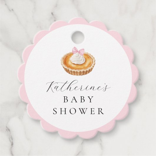 Coquette Cutie Pie Baby shower Bedankjes Labels (Voorkant)