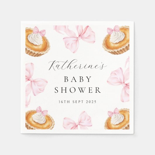 Coquette Cutie Pie Baby shower Papier servet (Voorkant)