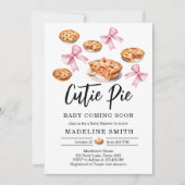 Coquette Cutie Pie Sweet Pink Bow Baby shower Kaart (Voorkant)