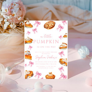 Coquette Cutie Pie Sweet Pink Bow Baby shower Kaart