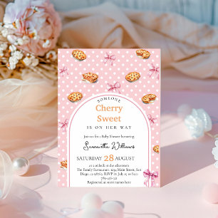 Coquette Cutie Pie Sweet Pink Bow Baby shower Kaart