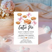 Coquette Cutie Pie Sweet Pink Bow Baby shower Kaart