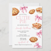 Coquette Cutie Pie Sweet Pink Bow Baby shower Kaart (Voorkant)