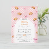 Coquette Cutie Pie Sweet Pink Bow Baby shower Kaart (Staand voorkant)