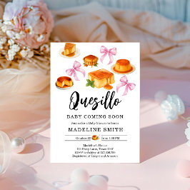 Coquette Cutie quesillo Sweet Pink Bow Baby shower Kaart