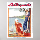 Coquette-dames boven het meer poster (Voorkant)