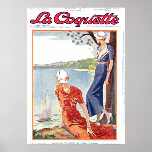Coquette-dames boven het meer poster (Voorkant)