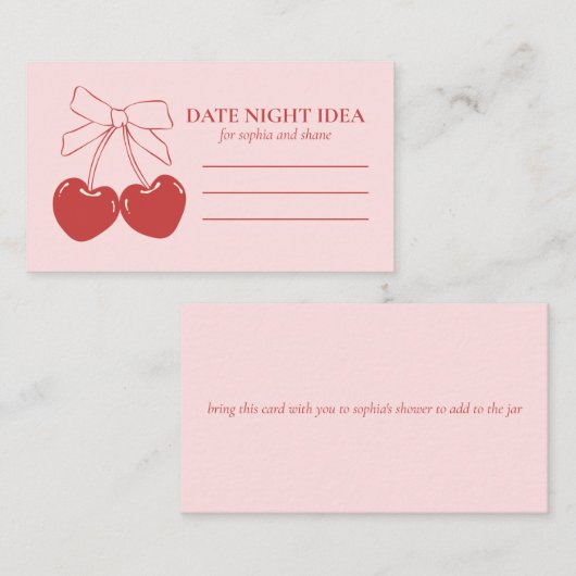 Coquette Datum Idee Bridal Shower Invitation Kaart (Voorkant / Achterkant)