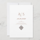 Coquette  Diamonds Bow Mocha Mousse Wedding Kaart (Achterkant)