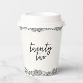 Coquette Disco Ball & Black Bow Chic Modern Wit Papieren Bekers (Voorkant)