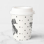 Coquette Disco Ball & Black Bow Chic Modern Wit Papieren Bekers (Rechts)