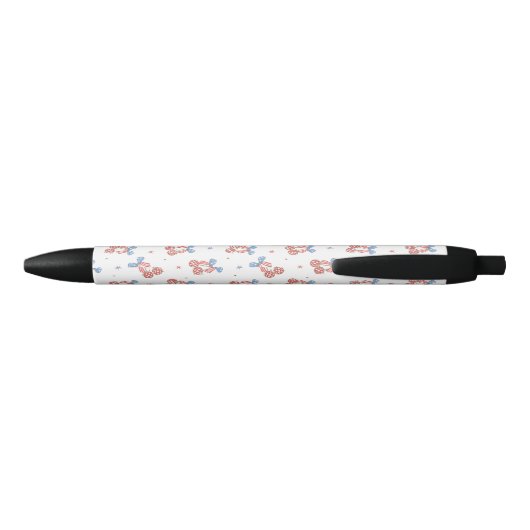 Coquette Disco Cherry Bow Script Naam Monogram Zwarte Inkt Pen (Achterkant)