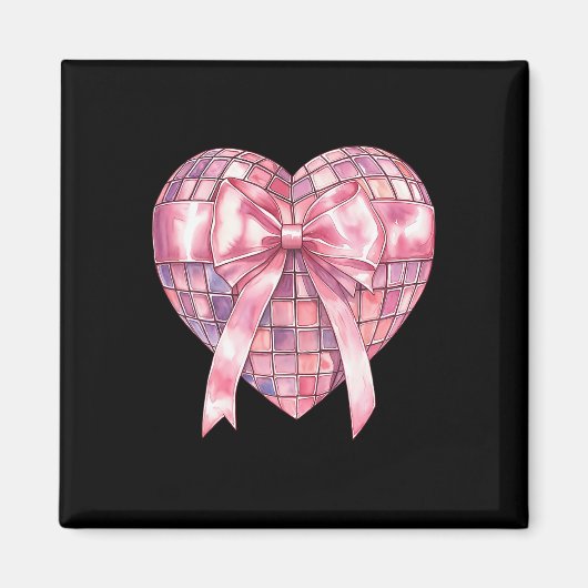 Coquette Disco Hart Roze Valentijn Girly Valentin Magneet (Voorkant)