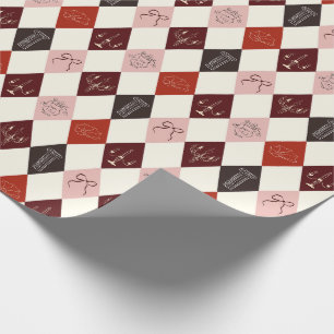 Coquette Donkere Academics Argyle & Scheurpatroon Cadeaupapier