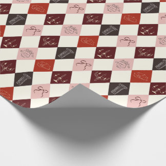 Coquette Donkere Academics Argyle & Scheurpatroon Cadeaupapier