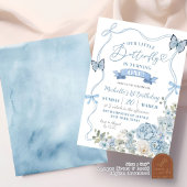 Coquette Dusty Blue Floral Butterfly Verjaardag Kaart