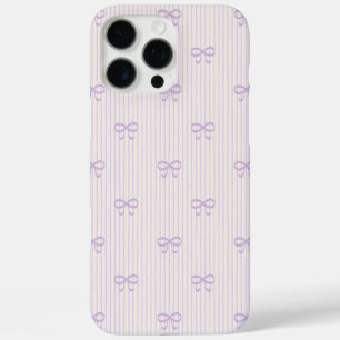 Coquette Dusty Lilac Lintbowen & Pinstroken iPhone 16 Pro Max Hoesje