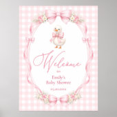 Coquette Dwaze Gans Baby Shower Welkom Poster (Voorkant)
