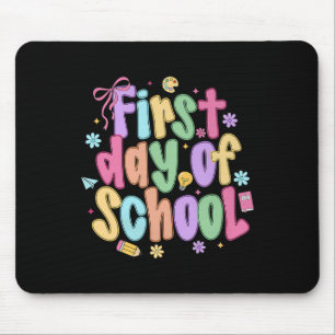 Coquette eerste dag van de schoolboog Preppy Terug Muismat