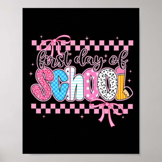 Coquette eerste dag van de schoolvoorbereiding ter poster (Voorkant)