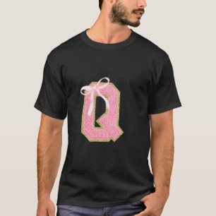 Coquette Eerste Initiaal Letter Q Preppy Girly Gir T-shirt