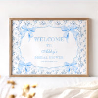 Coquette Elegant Blue Bow Vrijgezellenfeest Welkom