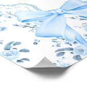 Coquette Elegant Blue Bow Vrijgezellenfeest Welkom Poster (Hoek)