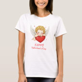 Coquette engel cherub hart Gelukkige Valentijnsdag T-shirt (Voorkant)