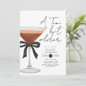 Coquette Espresso Martini Verjaardagsuitnodiging Kaart (Staand voorkant)