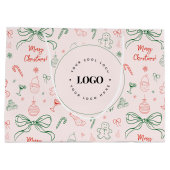 Coquette Esthetiek Aangepast Zakelijk Logo Kerstmi Groot Cadeauzakje (Achterkant)