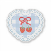 Coquette Esthetiek Aardbei Lint Patch  Sticker (Voorkant)
