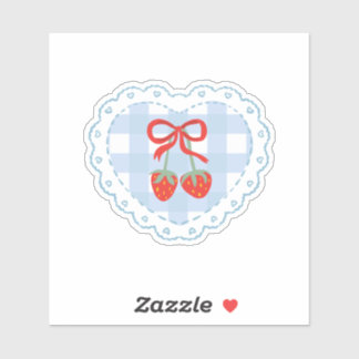 Coquette Esthetiek Aardbei Lint Patch Sticker