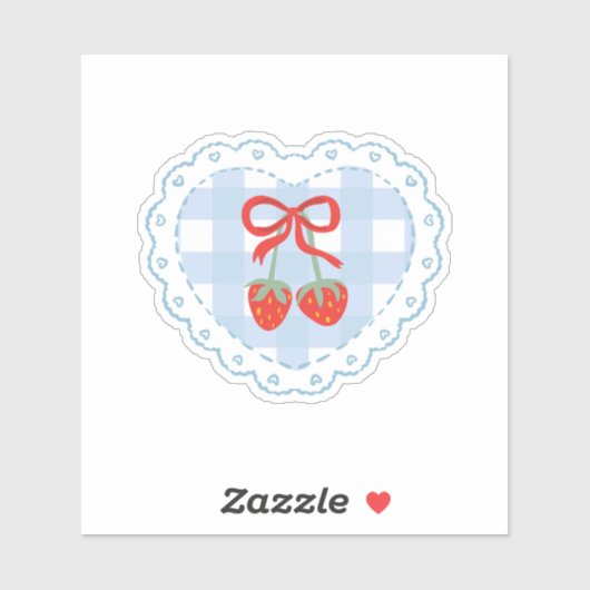 Coquette Esthetiek Aardbei Lint Patch  Sticker (Vel)