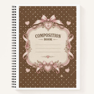 Coquette Esthetiek Bruine Stip Roze Cupido Spir Notitieboek