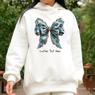 Coquette Esthetisch blauw Bow Custom Naam Sweatshi