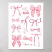 Coquette Esthetisch Schattige Girly Pink Bows met  Poster (Voorkant)