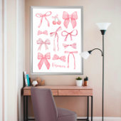 Coquette Esthetisch Schattige Girly Pink Bows met  Poster