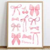 Coquette Esthetisch Schattige Girly Pink Bows met  Poster