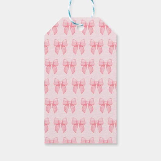 Coquette Esthetisch Schattige Roze Boog Gepersonal Cadeaulabel (Achterkant)