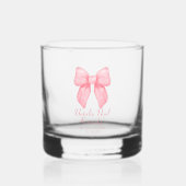 Coquette Esthetisch Schattige Roze Boog Gepersonal Whisky Glas (Voorkant)