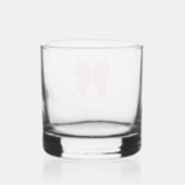 Coquette Esthetisch Schattige Roze Boog Gepersonal Whisky Glas (Achterkant)