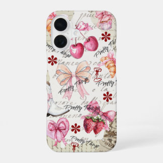 Coquette Esthetische Hoestel voor Telefoon Vintage iPhone 16 Hoesje