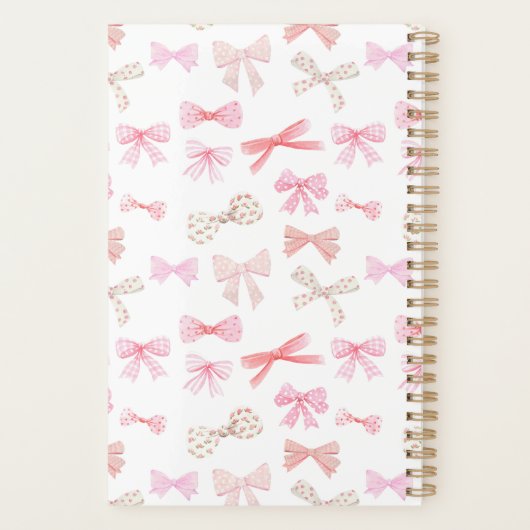 Coquette Esthetische Licht Roze Bogen Planner (Achterkant)