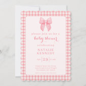 Coquette Esthetische Preppy Roze Bow Schattige Bab Kaart (Voorkant)