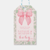 Coquette Esthetische Roze Boog Sage Groene Baby Me Cadeaulabel (Voorkant)